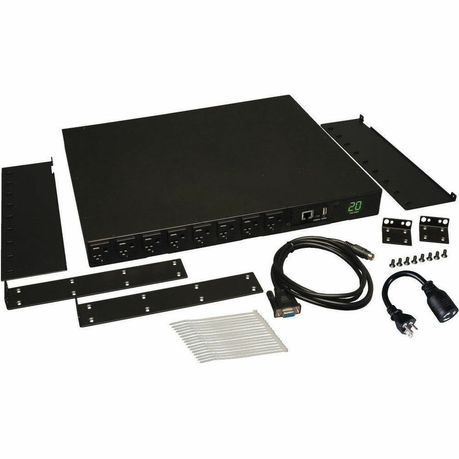 Eaton 1.9kW Single-Phase Switched PDU - LX Interface, 120V Outlets (16 5-15/20R), L5-20P/5-20P Input, 12 ft. (3.66 m) Cord, 1U Rack-Mount, TAA — PDUMH20NET