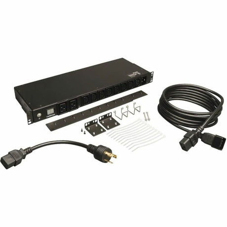 Eaton Tripp Lite Series 3.7kW Single-Phase Local Metered PDU, 208/230V (8 C13 & 2 C19), C20 / L6-20P Adapter, 12 ft. (3.66 m) Cord, 1U Rack-Mount, TAA — PDUMH20HV