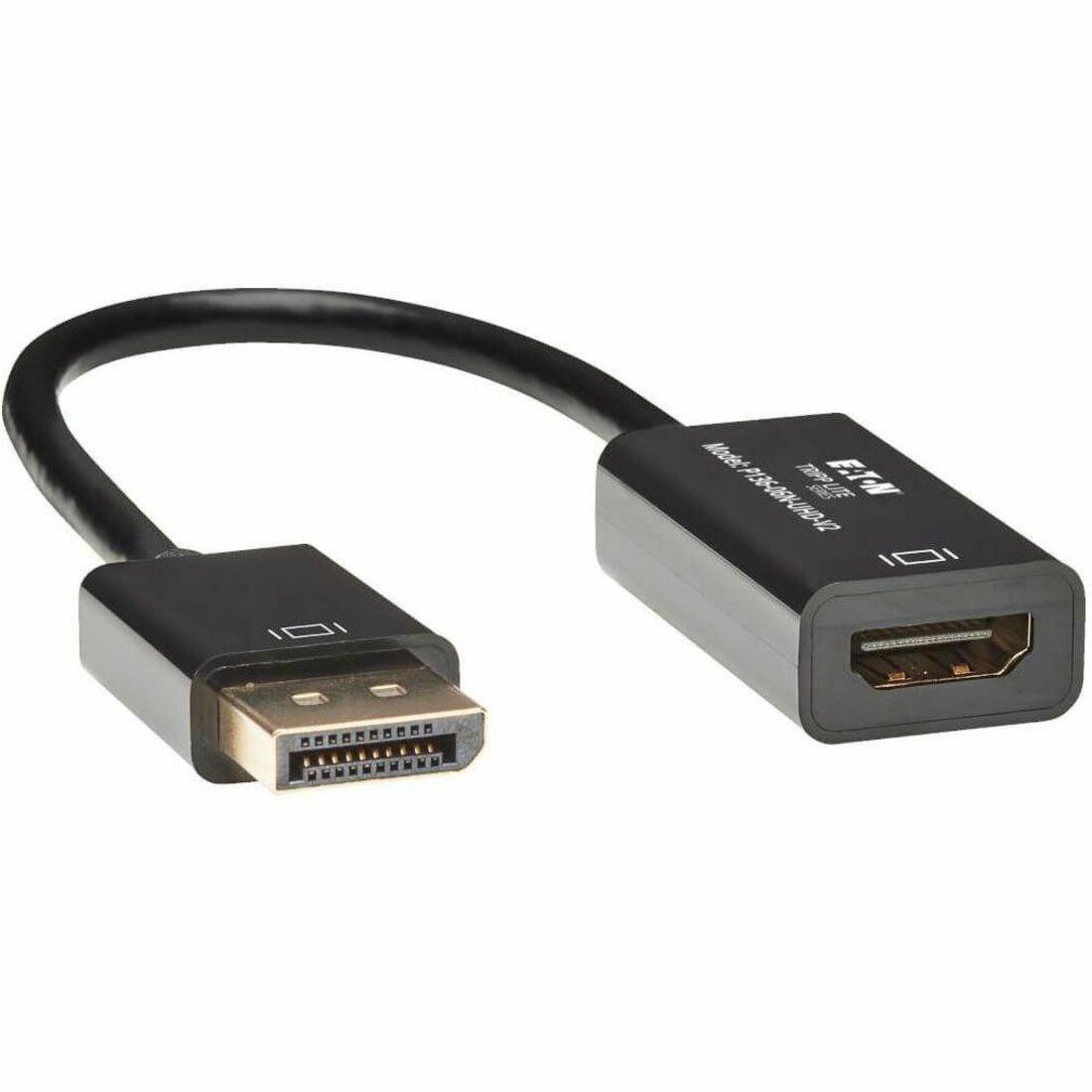 Eaton Tripp Lite Series DisplayPort to HDMI 4K Active Adapter Video Converter, DP Ver 1.2, HDCP, 4K 30Hz (M/F), 6-in. (15.24 cm) — P136-06N-UHD-V2