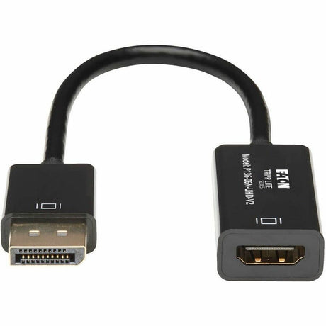 Eaton Tripp Lite Series DisplayPort to HDMI 4K Active Adapter Video Converter, DP Ver 1.2, HDCP, 4K 30Hz (M/F), 6-in. (15.24 cm) — P136-06N-UHD-V2