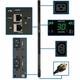 Eaton 5.5kW Single-Phase Monitored PDU, LX Interface, 208/230V Outlets (36 C13/6 C19), L6-30P, 10 ft. (3.05 m) Cord, 0U 1.8m/70 in. Height, TAA — PDUMNV30HV2LX
