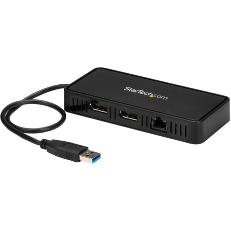 StarTech.com USB 3.0 Mini Dock - Dual Monitor USB Type-A Laptop Docking Station - DisplayPort 4K 60Hz & Gigabit Ethernet - 1' (30cm) cable — USBA2DPGB