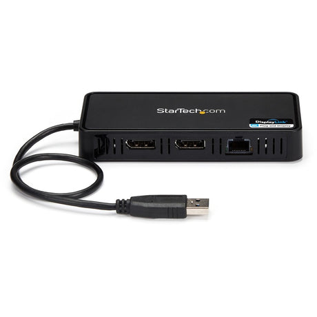 StarTech.com USB 3.0 Mini Dock - Dual Monitor USB Type-A Laptop Docking Station - DisplayPort 4K 60Hz & Gigabit Ethernet - 1' (30cm) cable — USBA2DPGB