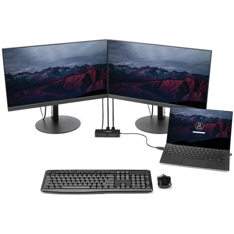 StarTech.com USB 3.0 Mini Dock - Dual Monitor USB Type-A Laptop Docking Station - DisplayPort 4K 60Hz & Gigabit Ethernet - 1' (30cm) cable — USBA2DPGB