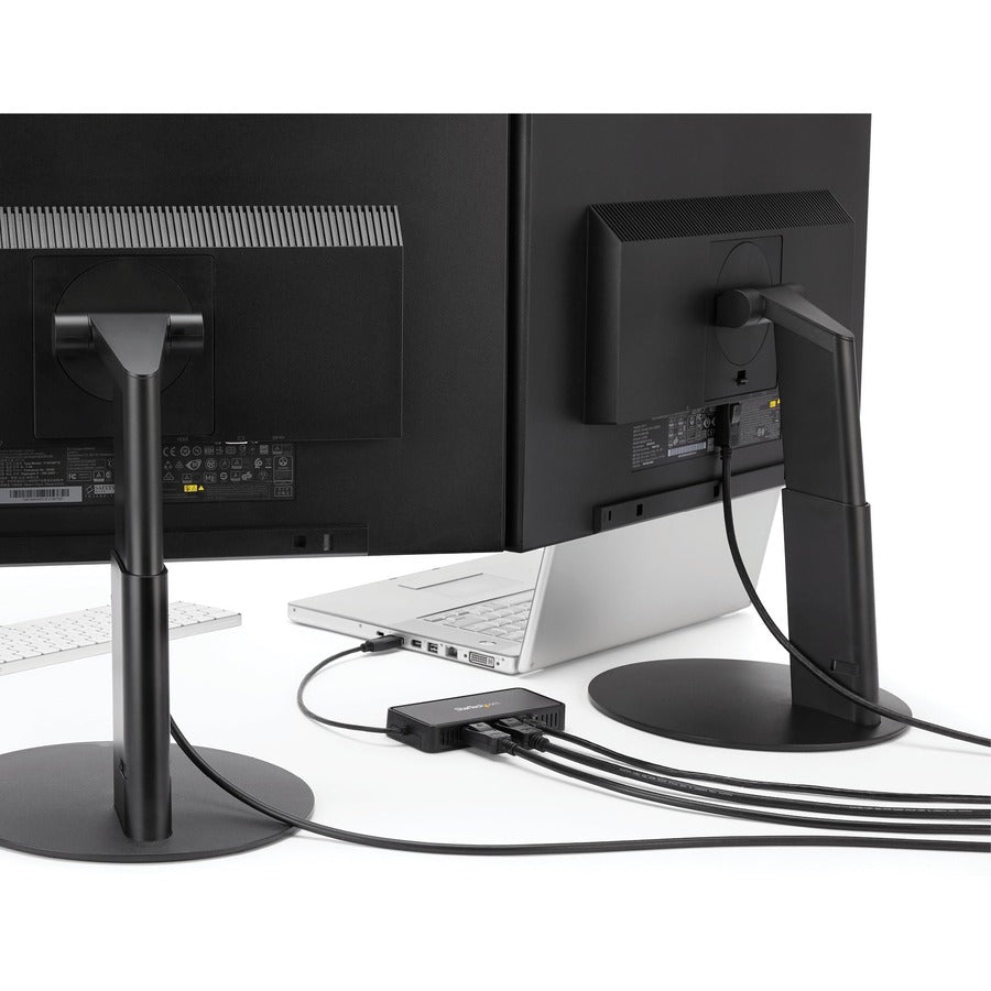 StarTech.com USB 3.0 Mini Dock - Dual Monitor USB Type-A Laptop Docking Station - DisplayPort 4K 60Hz & Gigabit Ethernet - 1' (30cm) cable — USBA2DPGB