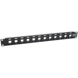 Eaton Tripp Lite Series 12-Port 1U Rack-Mount Unshielded Blank Keystone/Multimedia Patch Panel, RJ45 Ethernet, USB, HDMI, Cat5e/6 — N062-012-KJ