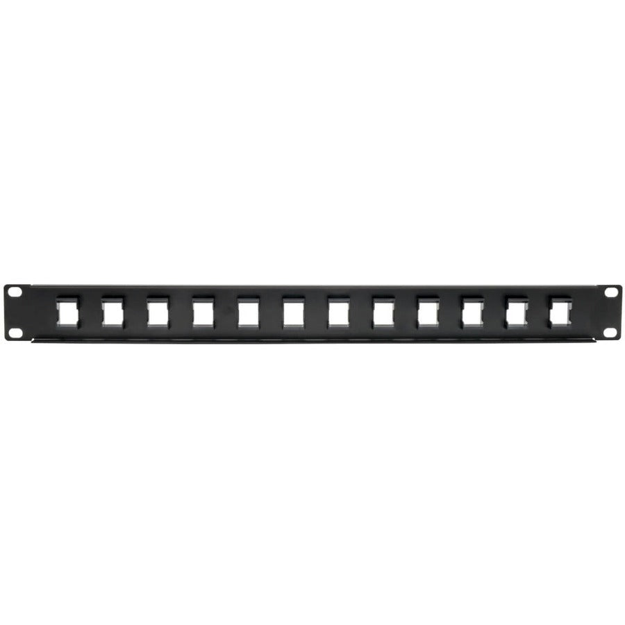 Eaton Tripp Lite Series 12-Port 1U Rack-Mount Unshielded Blank Keystone/Multimedia Patch Panel, RJ45 Ethernet, USB, HDMI, Cat5e/6 — N062-012-KJ