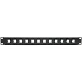 Eaton Tripp Lite Series 12-Port 1U Rack-Mount Unshielded Blank Keystone/Multimedia Patch Panel, RJ45 Ethernet, USB, HDMI, Cat5e/6 — N062-012-KJ