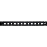 Eaton Tripp Lite Series 12-Port 1U Rack-Mount Unshielded Blank Keystone/Multimedia Patch Panel, RJ45 Ethernet, USB, HDMI, Cat5e/6 — N062-012-KJ