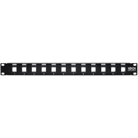 Eaton Tripp Lite Series 12-Port 1U Rack-Mount Unshielded Blank Keystone/Multimedia Patch Panel, RJ45 Ethernet, USB, HDMI, Cat5e/6 — N062-012-KJ