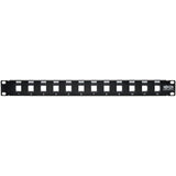 Eaton Tripp Lite Series 12-Port 1U Rack-Mount Unshielded Blank Keystone/Multimedia Patch Panel, RJ45 Ethernet, USB, HDMI, Cat5e/6 — N062-012-KJ