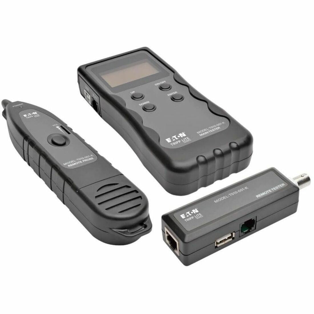 Eaton Tripp Lite Series Multi-Function Cable Tester with Wire Tracker (RJ45, RJ11, BNC, USB) — T010-001-K