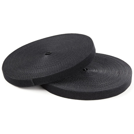 StarTech.com Hook-and-Loop Cable Management Tie - 25 ft. Roll - Black - Cut-to-Size Cable Wrap / Straps — HKLP25