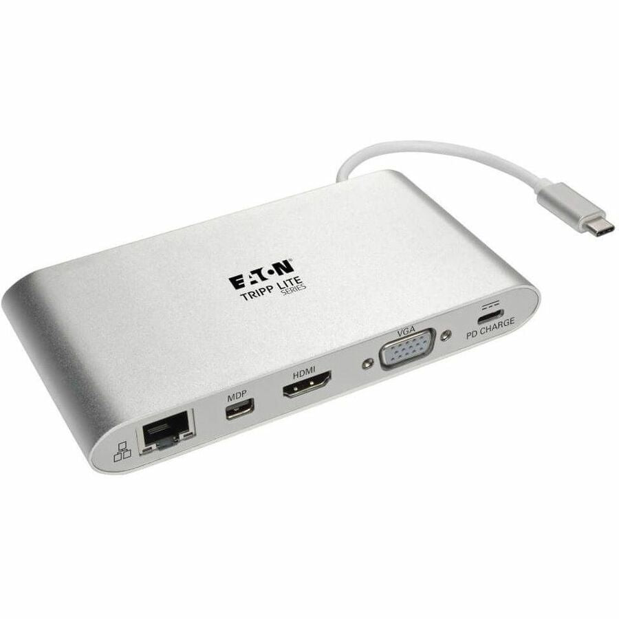 Eaton Tripp Lite Series USB-C Dock, Dual Display - 4K HDMI/mDP, VGA, USB 3.x (5Gbps), USB-A/C Hub, GbE, Memory Card, 100W PD Charging — U442-DOCK1