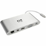 Eaton Tripp Lite Series USB-C Dock, Dual Display - 4K HDMI/mDP, VGA, USB 3.x (5Gbps), USB-A/C Hub, GbE, Memory Card, 100W PD Charging — U442-DOCK1