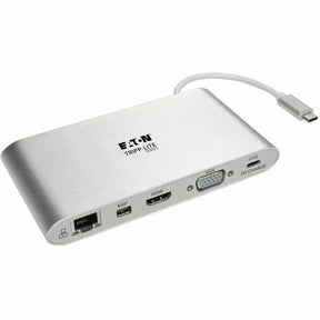 Eaton Tripp Lite Series USB-C Dock, Dual Display - 4K HDMI/mDP, VGA, USB 3.x (5Gbps), USB-A/C Hub, GbE, Memory Card, 100W PD Charging — U442-DOCK1
