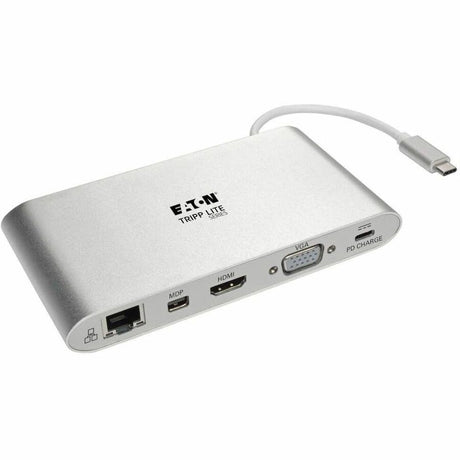Eaton Tripp Lite Series USB-C Dock, Dual Display - 4K HDMI/mDP, VGA, USB 3.x (5Gbps), USB-A/C Hub, GbE, Memory Card, 100W PD Charging — U442-DOCK1