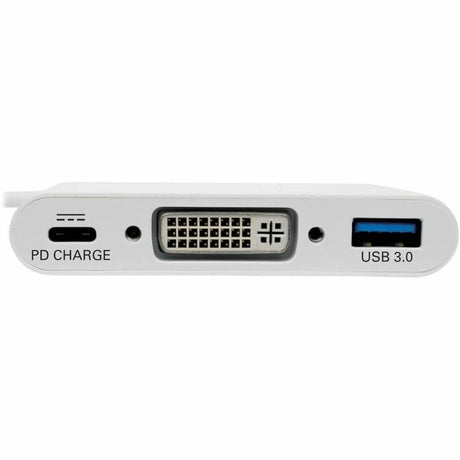 Eaton Tripp Lite Series USB-C to DVI Adapter with USB 3.x (5Gbps) Hub Port and PD Charging, White — U444-06N-DU-C