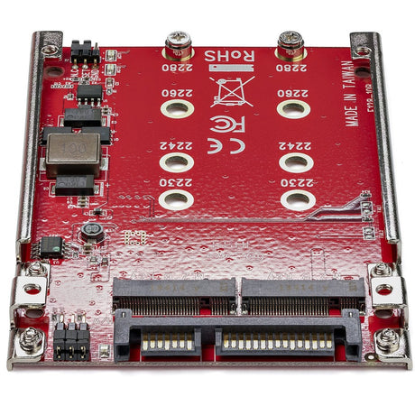 StarTech.com Dual-Slot M.2 to SATA Adapter - M.2 SATA Adapter for 2.5" Drive Bay - M.2 Adapter - M.2 SSD Adapter - M.2 NGFF SSD Adapter - RAID — S322M225R