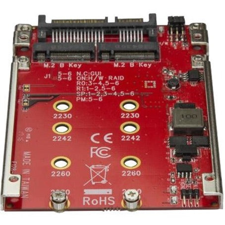 StarTech.com Dual-Slot M.2 to SATA Adapter - M.2 SATA Adapter for 2.5" Drive Bay - M.2 Adapter - M.2 SSD Adapter - M.2 NGFF SSD Adapter - RAID — S322M225R