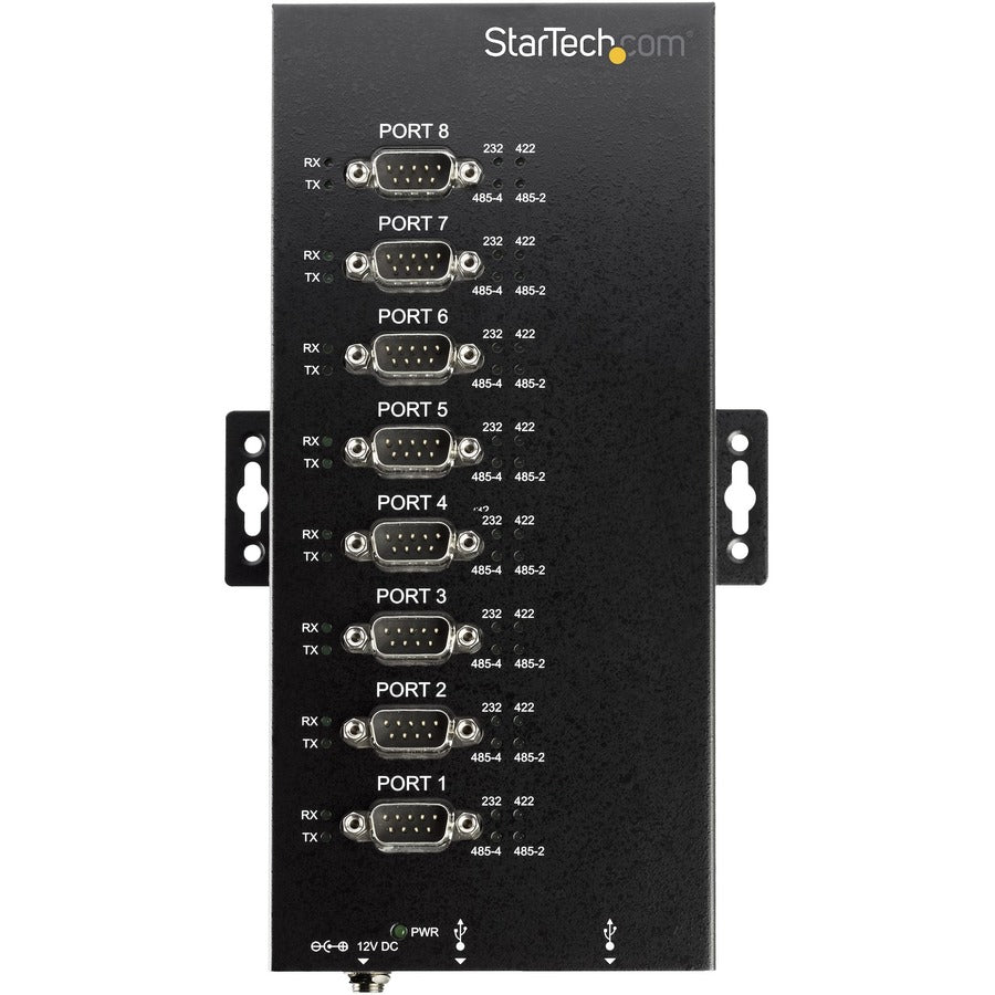 StarTech.com USB to RS232/RS485/RS422 8 Port Serial Hub Adapter - Industrial Metal USB 2.0 to DB9 Serial Converter - Din Rail Mountable — ICUSB234858I