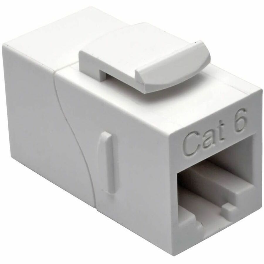 Eaton Tripp Lite Series Cat6 Straight-Through Modular In-Line Snap-In Coupler (RJ45 F/F), White, TAA — N235-001-WH