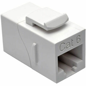 Eaton Tripp Lite Series Cat6 Straight-Through Modular In-Line Snap-In Coupler (RJ45 F/F), White, TAA — N235-001-WH