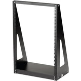 StarTech.com 2-Post 16U Heavy-Duty Desktop Server Rack, Small Open Frame 19in Network Rack for Home/Office IT Equipment, TAA Compliant — 2POSTRACK16