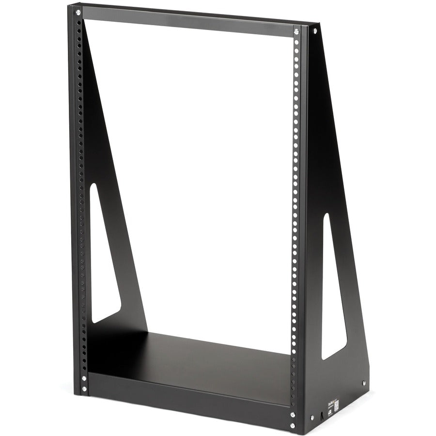 StarTech.com 2-Post 16U Heavy-Duty Desktop Server Rack, Small Open Frame 19in Network Rack for Home/Office IT Equipment, TAA Compliant — 2POSTRACK16