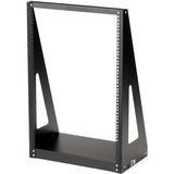 StarTech.com 2-Post 16U Heavy-Duty Desktop Server Rack, Small Open Frame 19in Network Rack for Home/Office IT Equipment, TAA Compliant — 2POSTRACK16