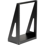 StarTech.com 2-Post 16U Heavy-Duty Desktop Server Rack, Small Open Frame 19in Network Rack for Home/Office IT Equipment, TAA Compliant — 2POSTRACK16