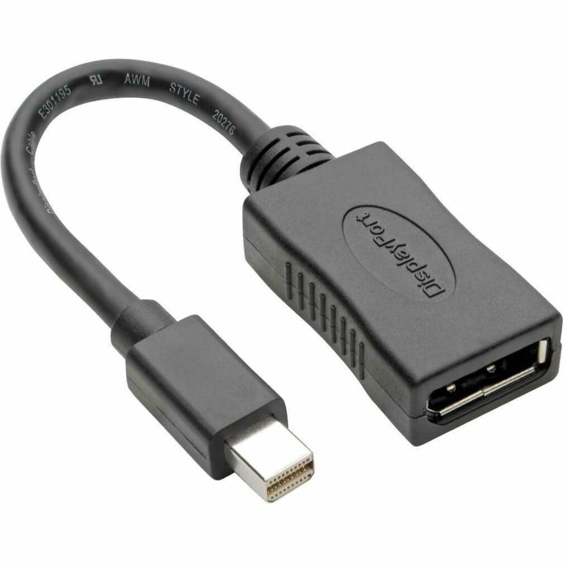 Eaton Tripp Lite Series Keyspan Mini DisplayPort to DisplayPort Adapter, 4K 60 Hz, Black (M/F), 6-in. (15.24 cm) — P139-06N-DP4K6B
