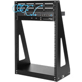 StarTech.com 2-Post 16U Heavy-Duty Desktop Server Rack, Small Open Frame 19in Network Rack for Home/Office IT Equipment, TAA Compliant — 2POSTRACK16