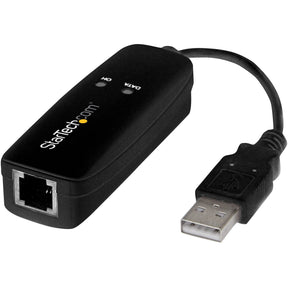 StarTech.com USB 2.0 Fax Modem - 56K External Hardware USB Dial Up V.92 Modem/ Dongle/Adapter - Computer Data Modem USB to Telephone Jack — USB56KEMH2