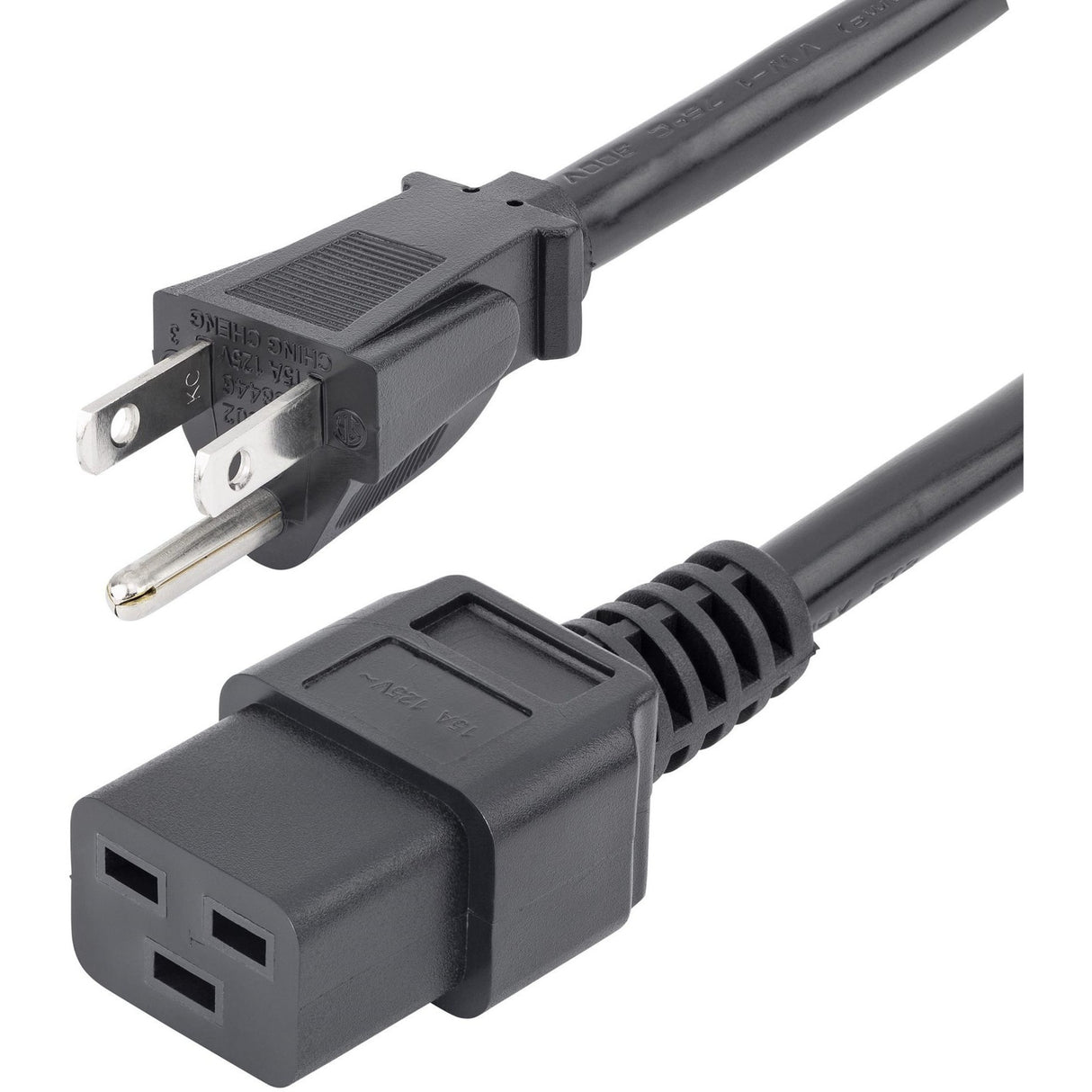 StarTech.com 3ft (1m) Heavy Duty Power Cord, NEMA 5-15P to C19, 15A 125V, 14AWG, Computer Power Cord, Heavy Gauge Power Cable — PXT515C19143