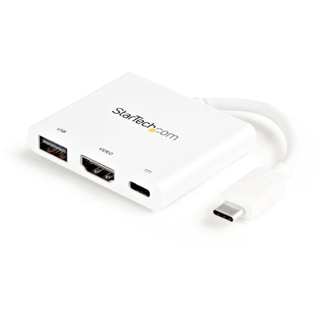 StarTech.com USB C Multiport Adapter with HDMI 4K & 1x USB 3.0 - PD - Mac & Windows - White USB Type C All in One Video Adapter — CDP2HDUACPW