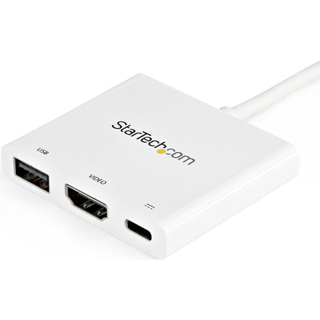StarTech.com USB C Multiport Adapter with HDMI 4K & 1x USB 3.0 - PD - Mac & Windows - White USB Type C All in One Video Adapter — CDP2HDUACPW