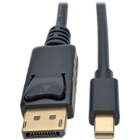 Eaton Tripp Lite Series Mini DisplayPort to DisplayPort Adapter Cable, 4K 60 Hz (M/M), DP Latching Connector, Black, 6 ft. (1.8 m) — P583-006-BK