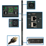 Eaton 5.5kW Single-Phase Switched PDU, Outlet Monitoring, 208/230V Outlets (20 C13 & 4 C19), 0U, LX Interface, TAA — PDUMVR30HVNETLX