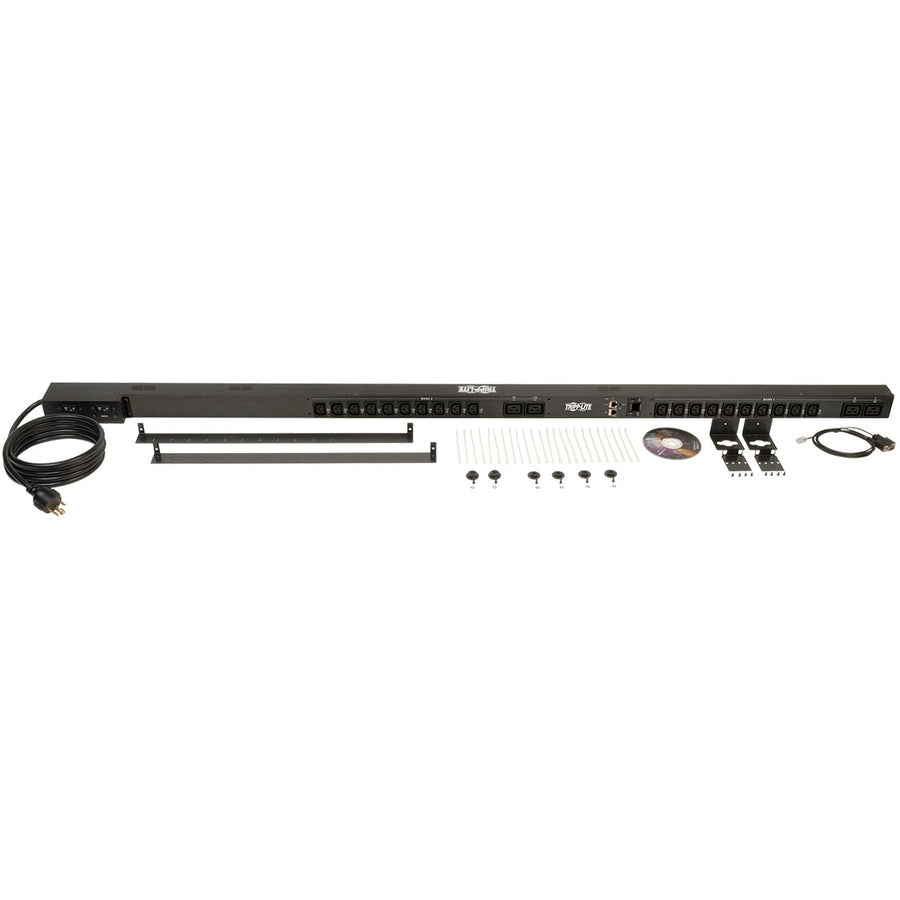 Eaton 5.5kW Single-Phase Switched PDU, Outlet Monitoring, 208/230V Outlets (20 C13 & 4 C19), 0U, LX Interface, TAA — PDUMVR30HVNETLX