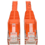 Eaton Tripp Lite Series Cat6 Gigabit Snagless Molded (UTP) Ethernet Cable (RJ45 M/M), PoE, Orange, 15 ft. (4.57 m) — N201-015-OR