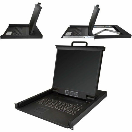 StarTech.com Rackmount KVM Console - 1U 19" LCD Monitor Single Port VGA KVM Server Rack Drawer includes Cables & Hardware - USB Support — RKCONS1901
