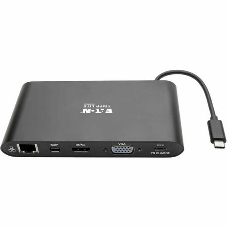 Eaton Tripp Lite Series USB-C Dock, Dual Display - 4K HDMI / mDP, VGA, USB 3.x (5Gbps), USB-A/C Hub, GbE, Memory Card, 100W PD Charging — U442-DOCK1-B