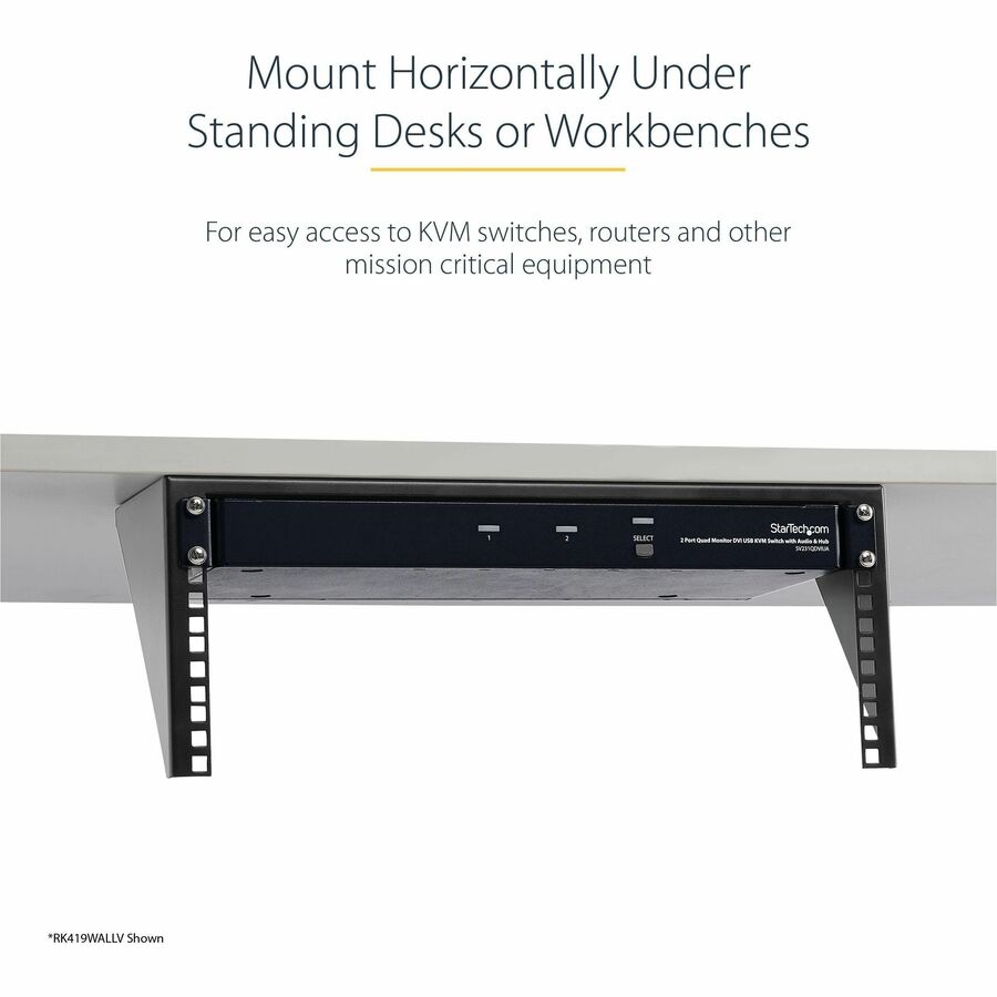 StarTech.com 5U Vertical Wall Mount Rack, 19" Wall Mounting Bracket, Open Low Profile Network/Server Room/Data/AV/IT/Patch Panel/Equipment — RK519WALLV