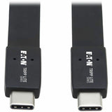 Eaton Tripp Lite Series USB-C Flat Cable (M/M) - USB 3.2 Gen 2 (10 Gbps), 5A (100W) Rating, Thunderbolt 3 Compatible, 16 in. (40.6 cm) — U420-16N-G25AFL