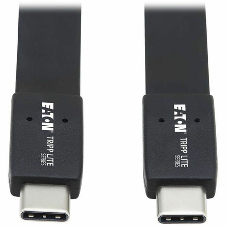 Eaton Tripp Lite Series USB-C Flat Cable (M/M) - USB 3.2 Gen 2 (10 Gbps), 5A (100W) Rating, Thunderbolt 3 Compatible, 16 in. (40.6 cm) — U420-16N-G25AFL