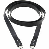 Eaton Tripp Lite Series USB-C Flat Cable (M/M) - USB 3.2 Gen 2 (10 Gbps), 5A (100W) Rating, Thunderbolt 3 Compatible, 16 in. (40.6 cm) — U420-16N-G25AFL