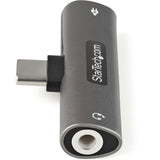 StarTech.com USB C Audio & Charge Adapter, USB-C Audio Adapter with 3.5mm Headset Jack and USB Type-C PD Charging, For USB-C Phone/Tablet — CDP235APDM