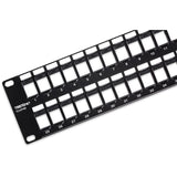 TRENDnet 48-Port Blank Keystone 2U HD Patch Panel, 2U 19" Rackmount Housing, HD Keystone Network Patch Panel, Recommended With TC-K25C6 & TC-K50C6 Cat6 Keystone Jacks (Sold Separately), Black, TC-KP48