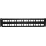 TRENDnet 48-Port Blank Keystone 2U HD Patch Panel, 2U 19" Rackmount Housing, HD Keystone Network Patch Panel, Recommended With TC-K25C6 & TC-K50C6 Cat6 Keystone Jacks (Sold Separately), Black, TC-KP48